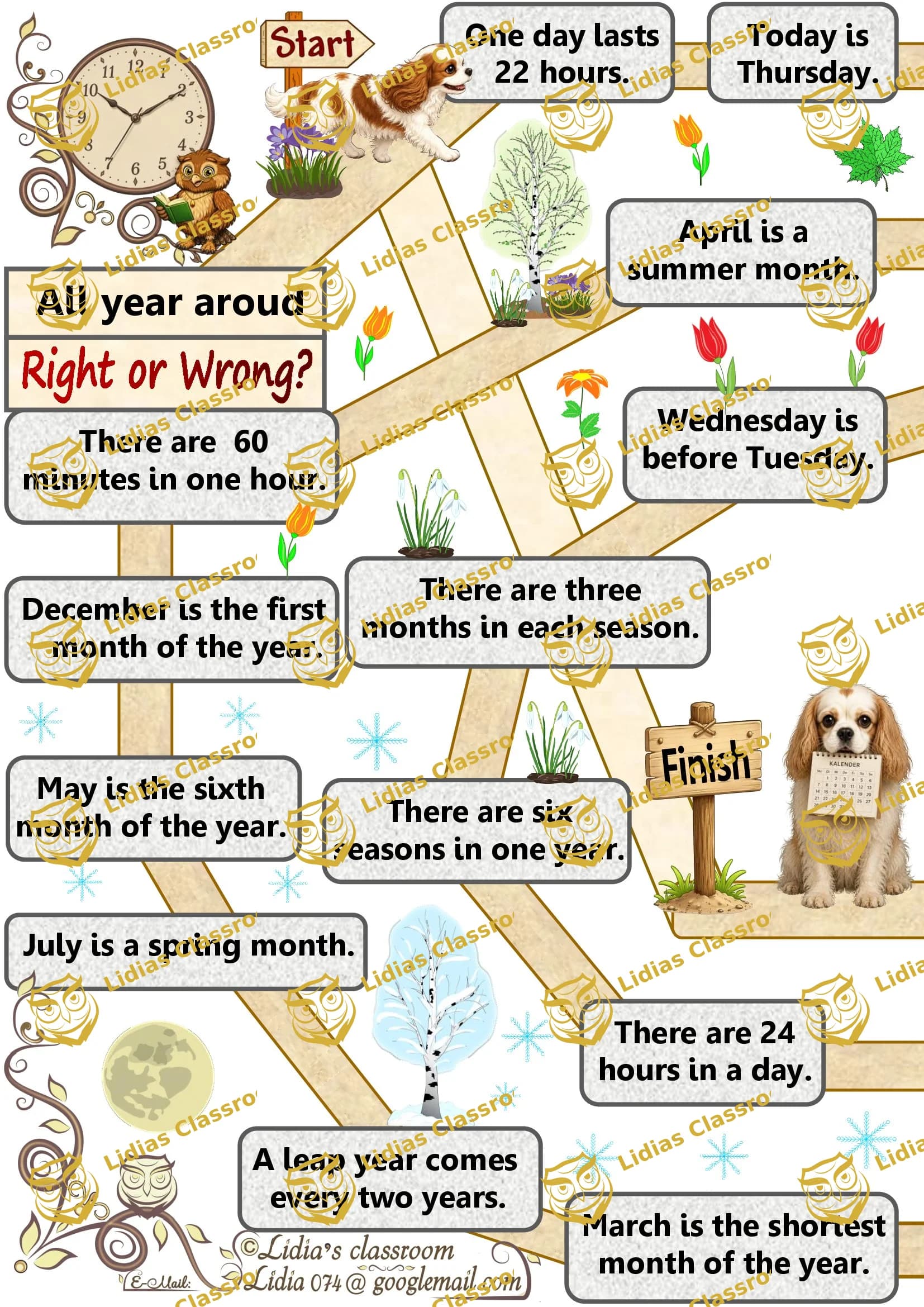 All year around 2 / Richtig oder Falsch? /Brettspiel