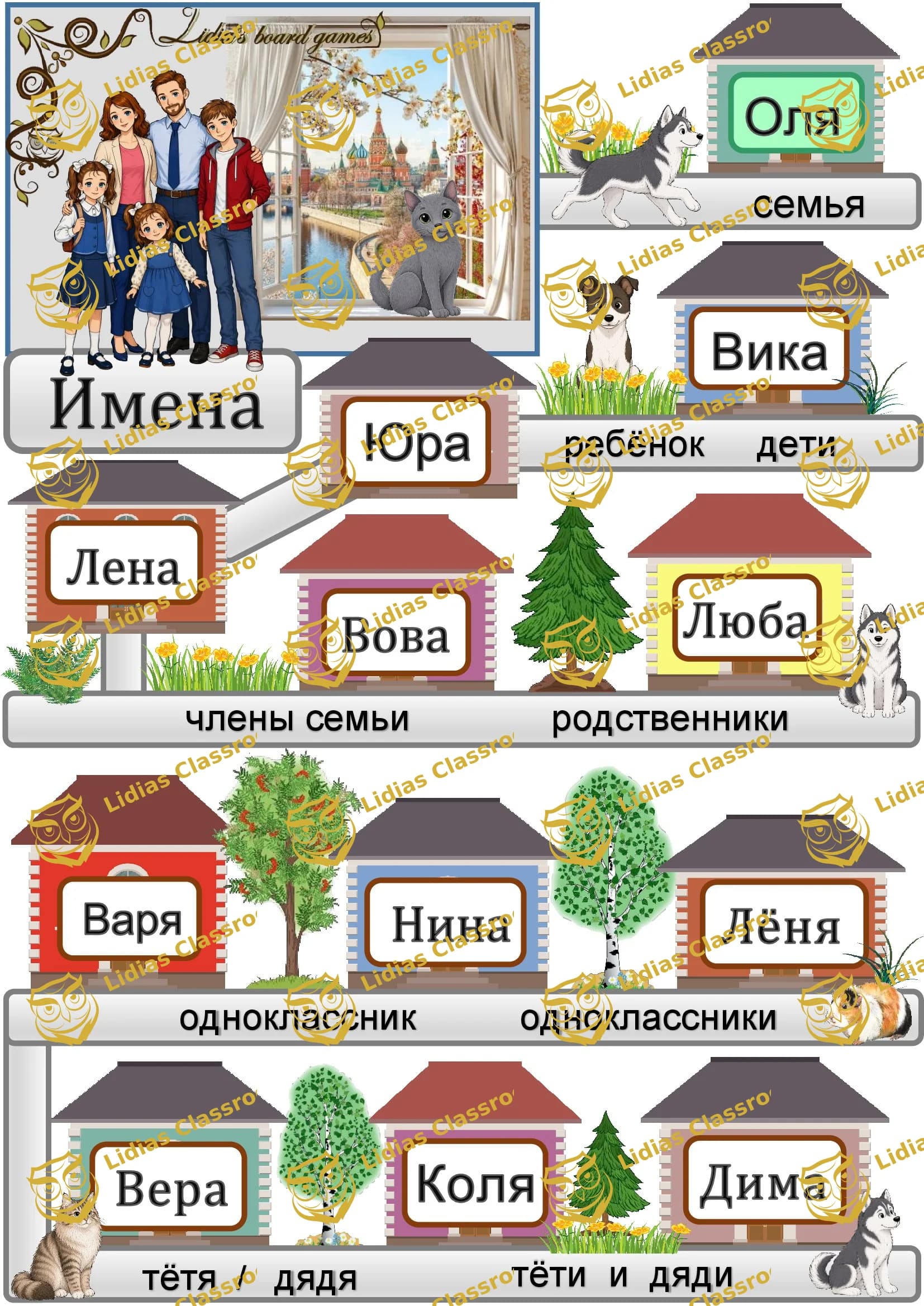Erstlesen / Russische Namen / Brettspiel