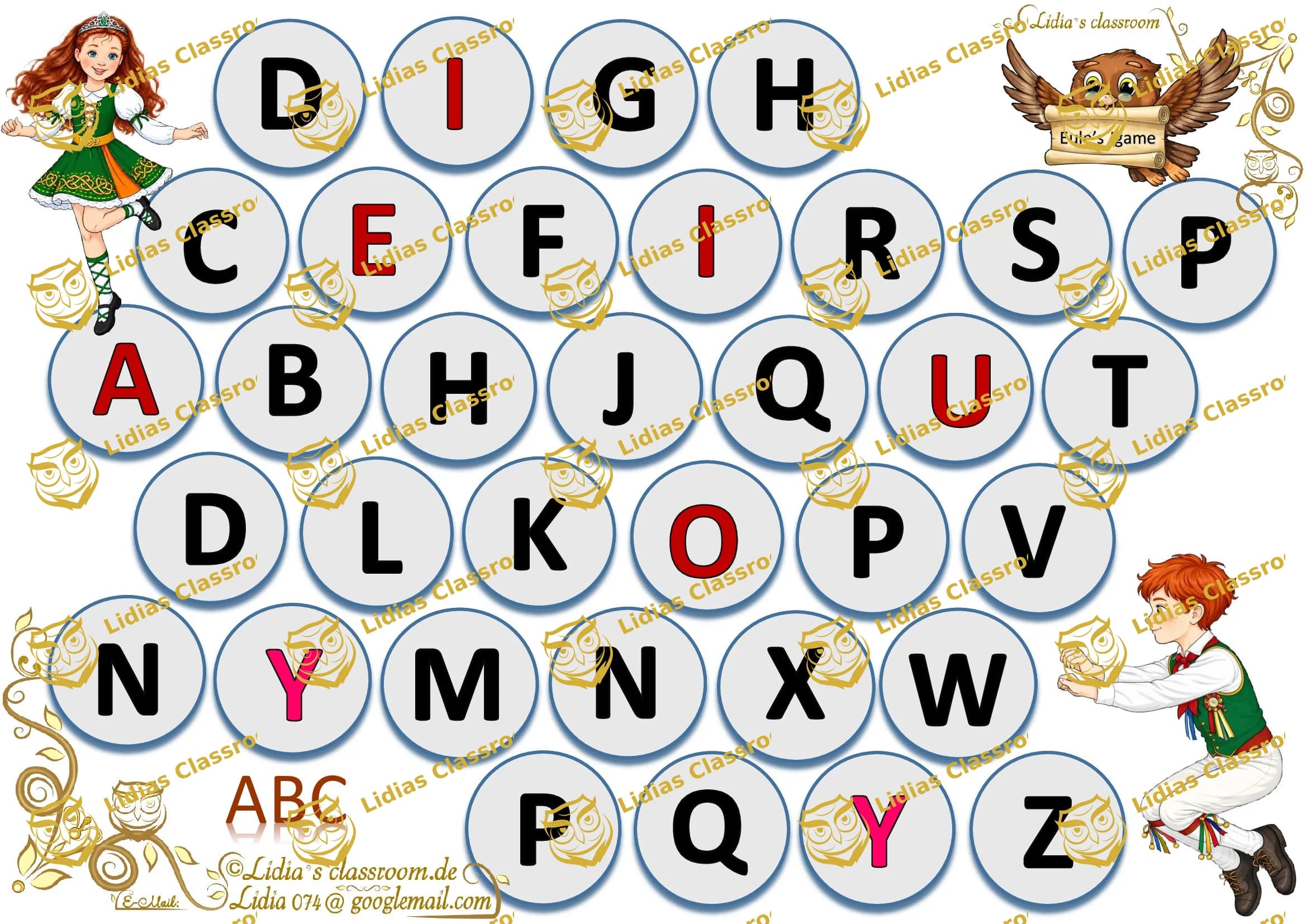 Erstlesen und Schreiben / das Alphabet /Englisch / Brettspiel