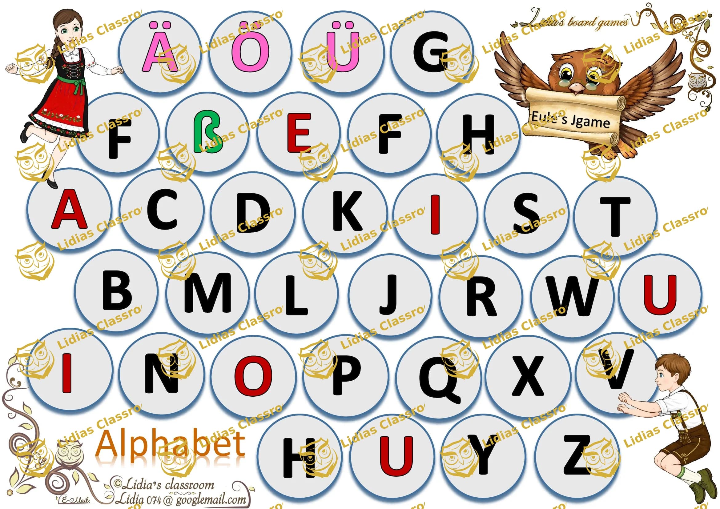 Erstlesen und Schreiben / das Alphabet / Eule's Jgame