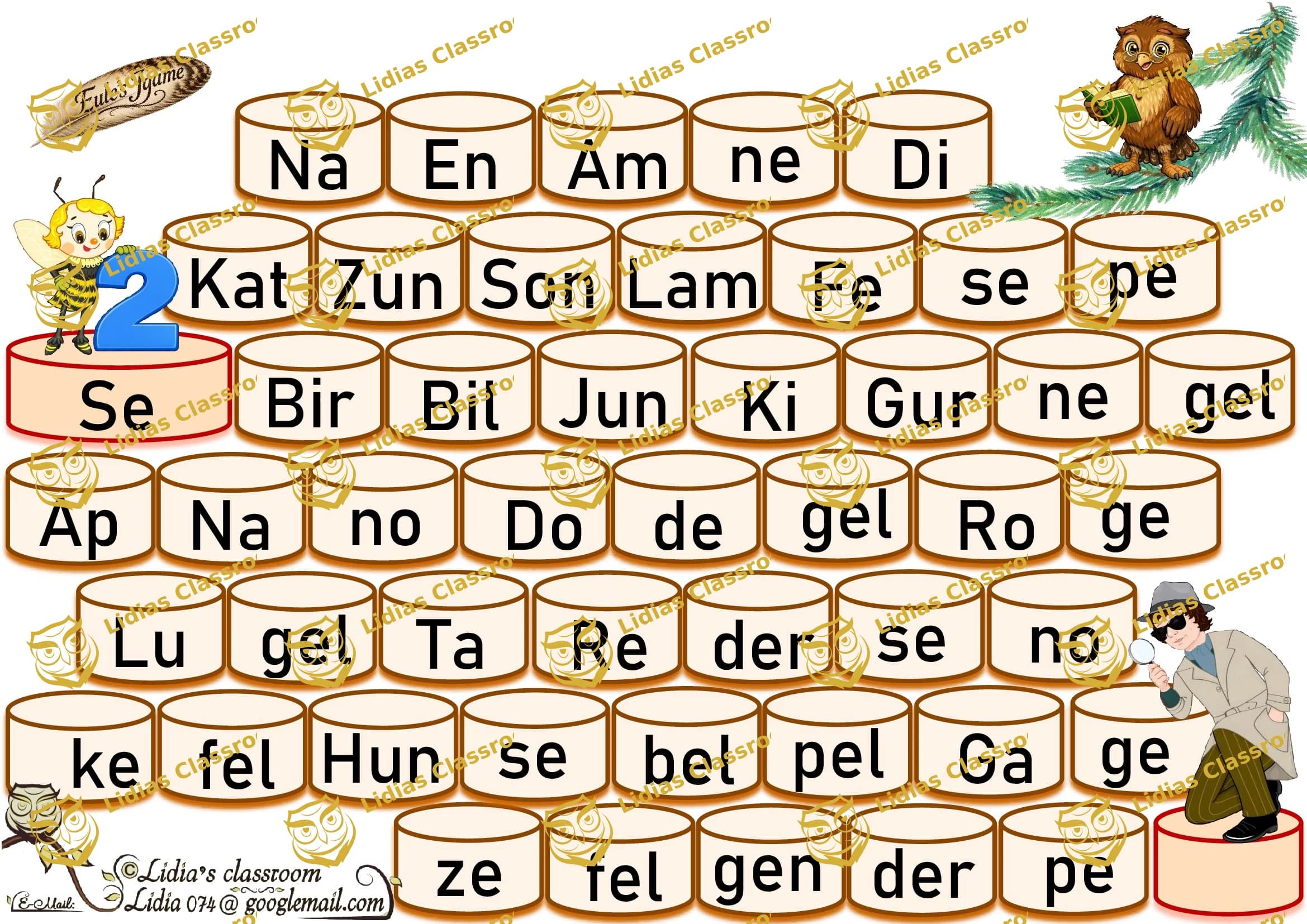 Eule's Jgame 2 /Erstlesen / Wörter finden / Silben